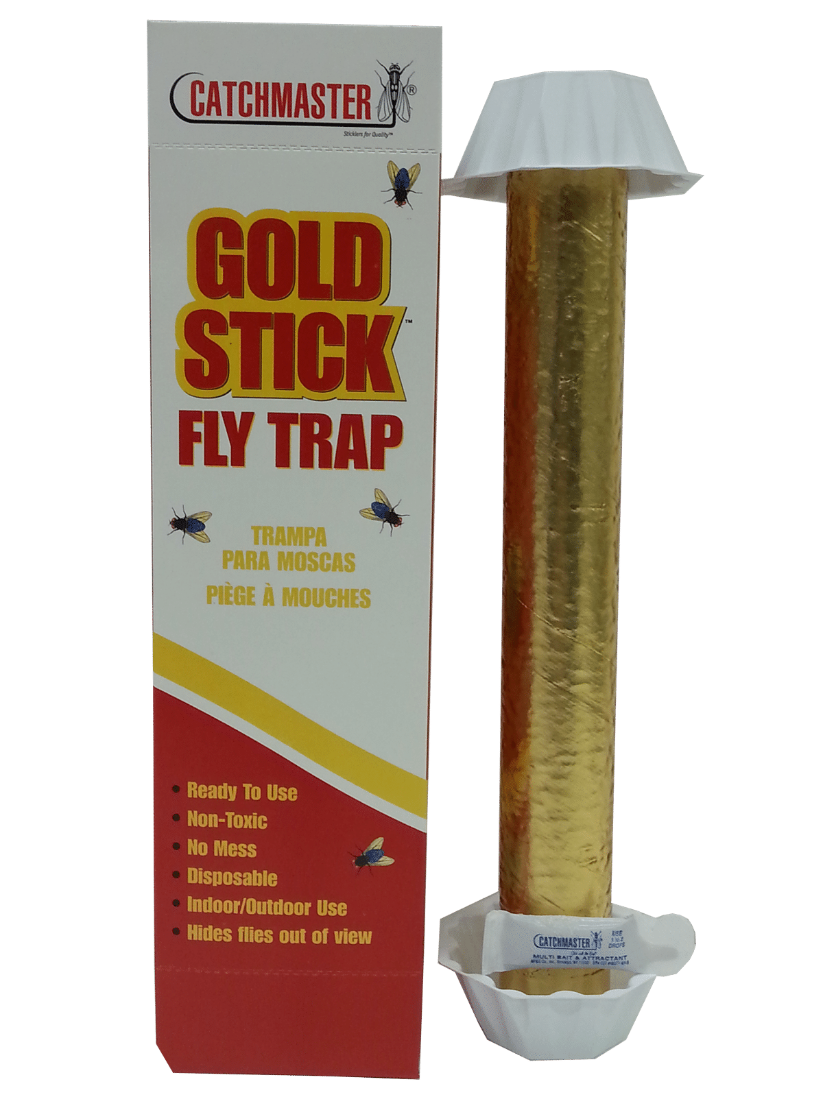 Gold Stick Fly Trap with Attractant - for Indoor and Outdoor Use